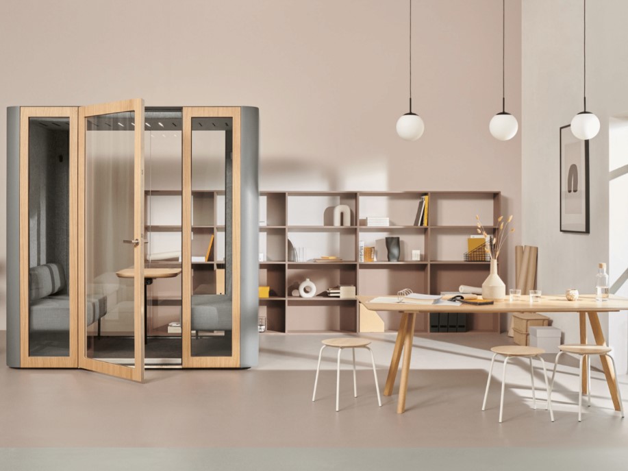 Espace d’accueil d’entreprise traité acoustiquement par AB Acoustique